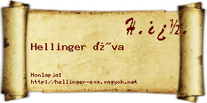 Hellinger Éva névjegykártya